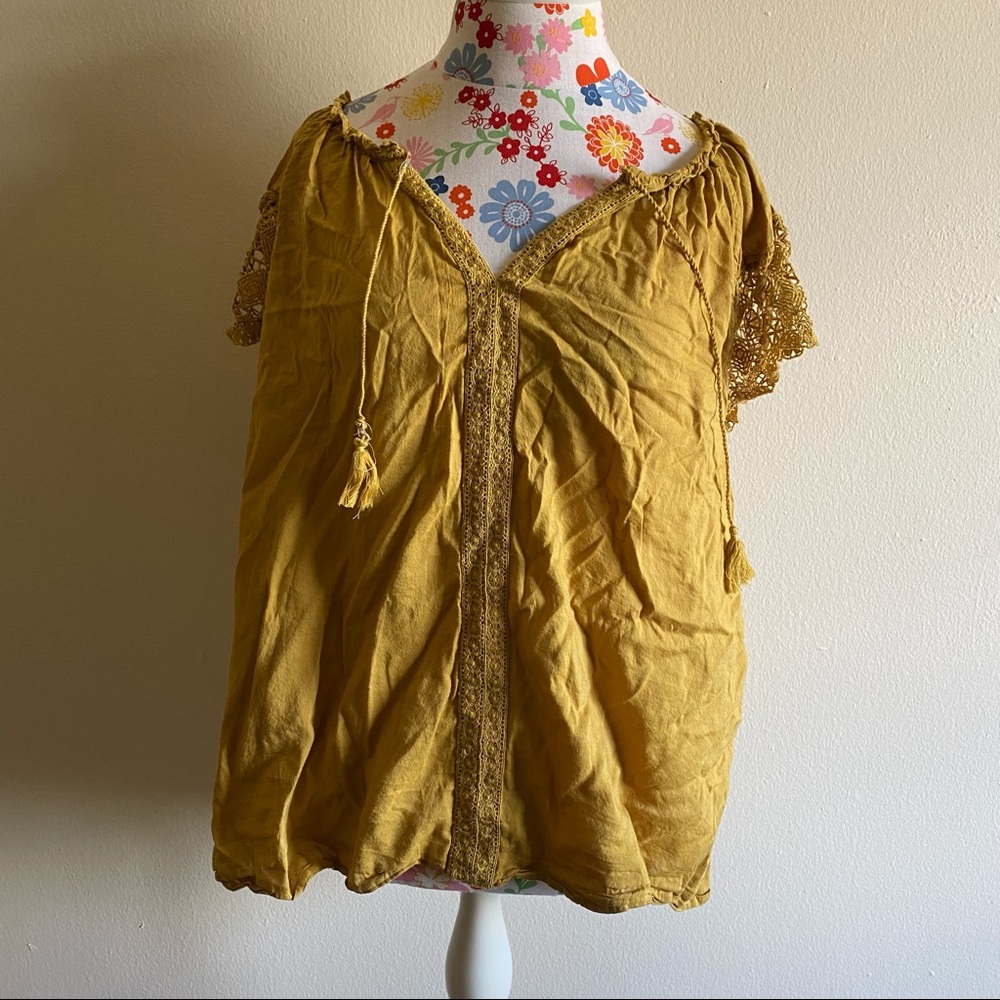 Crochet Mustard Blouse